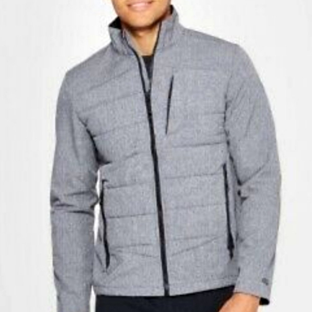 NEW! CHAMPION 9 Soft Shell Heather Gray Puffer Jacket Coat Medium.